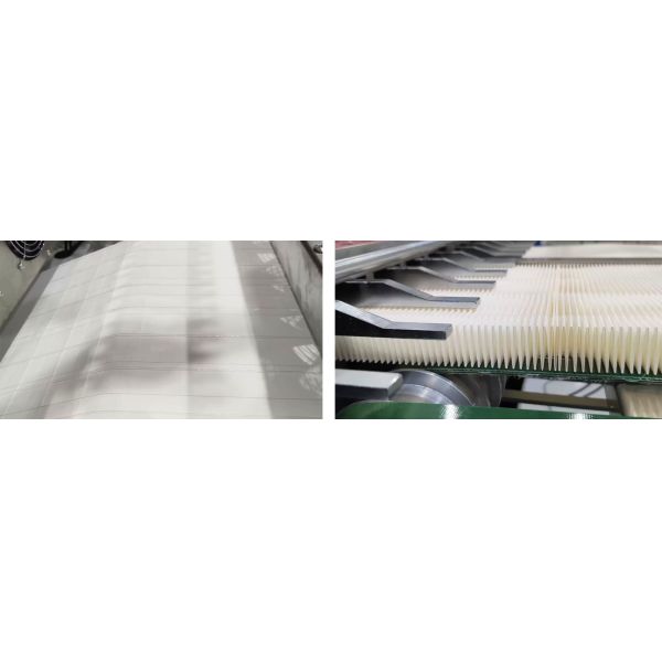 Automated filter production line in operation