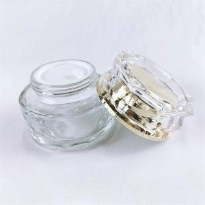 50ml 100ml Cosmetic empty glass jar with gold cap