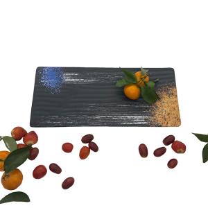 Rectangle Melamine Camping Plates Set Smooth With Galaxy Pattern