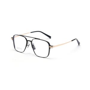 Vogue Double Bridge Square Metal Optical Glasses BSCI 136MM Plain Lens