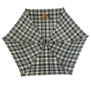 China SGS Manual Open Wooden Handle Check Printing Foldable Umbrella on sale