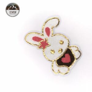Caring Bunny Custom Chenille Patches / White Rabbit Patch 17*21.5CM Size