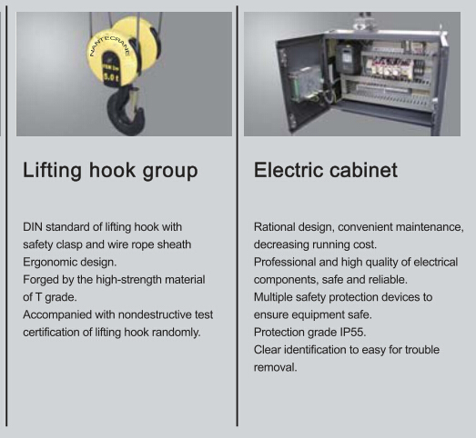 Low Headroom Electric Wire Rope Hoist / Single Girder Hoist / Double Girder Hoist