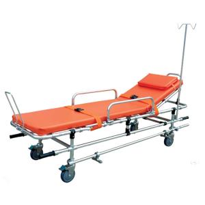 China Auto Loading Medical Transport Stretcher Patient Structure Trolley Double Tube Low on sale