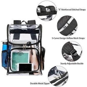 Transparent Clear Backpack See Through Security Clear Backpack Heavy Duty
