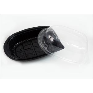 Transparent PP Roast Chicken Plastic Container Black Bottom Anti Fog Lid