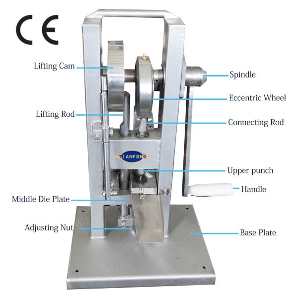 Quality 2000pcs/H Labarotary Single Tablet Punching Machine , Powder Pill Maker for sale