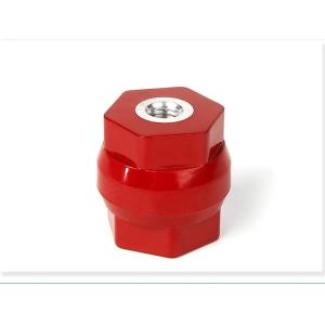 China Durm type electrical busbar insulator connector M10*40mm PF material red colour on sale