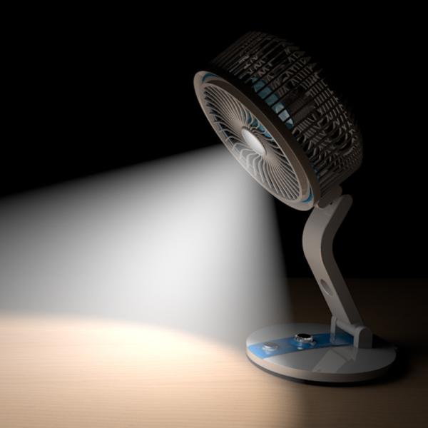 USB Battery Charge Portable Folding Table Fan With Cooling Air Function And LED Light