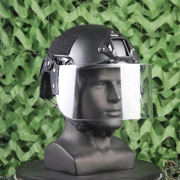 Quality Tactical Helmet with PC - protected Transparent Visor Riot - control Helmet FAST MICH IBH Rail - equipped Goggles Airsoft Helmet for sale