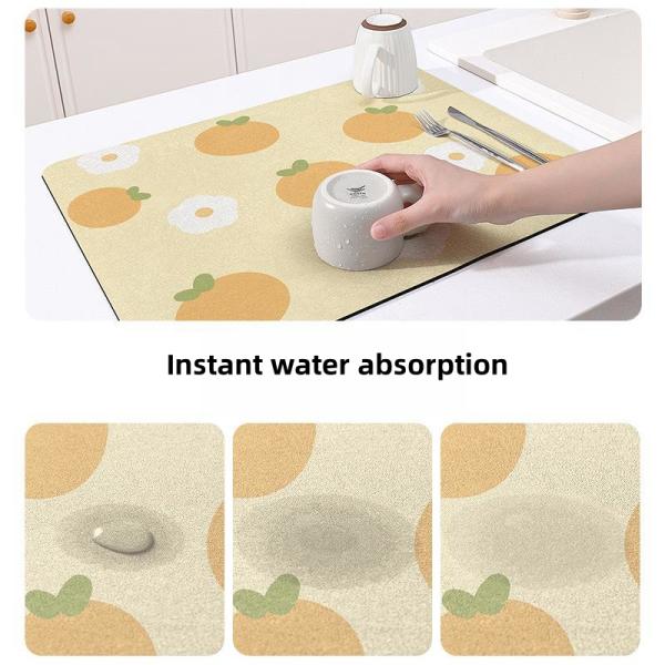 Rectangle Kitchen Tableware Home Restaurant Hotel Polyester Dish Drying Mat Quick Dry