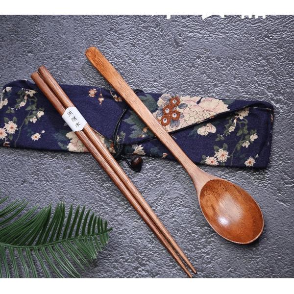 Quality Japanese Style Reusable Wooden Utensils Household Wooden Chopsticks And Spoon Set for sale