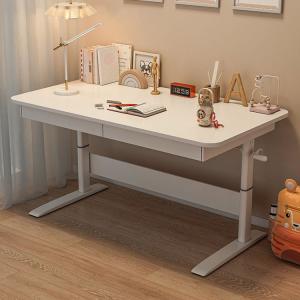 Commercial Furniture White Wooden Standing Computer Desk with Manual Height