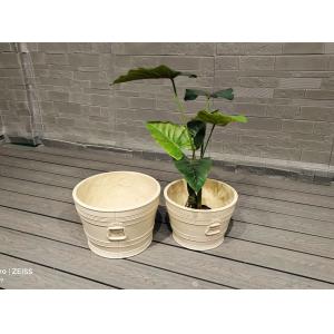 Frost Resistant Reinforced Clay Planter Hand Carved and Durable for B2B