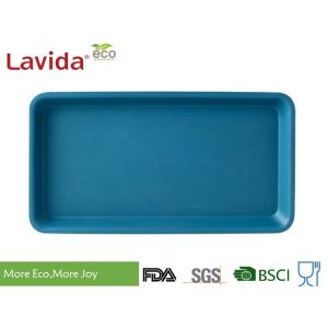 Customized Printing Logo Bamboo Fiber Tray , Food Grade Solid Color Melamine
