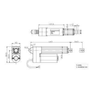 DC Actuators 24V 12V IP66 45dB Low Noise 200KG Max. Thrust 50mm - 600mm Stroke