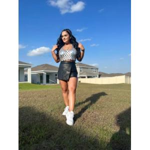 Holographic Sequin Decor bustier corset Chain Detail Backless Crop Halter Top