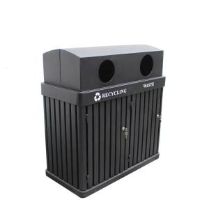 China Surface Mounted 120L Garbage Bin , Metal Trash Can With Two Galvanized Plate Liners on sale