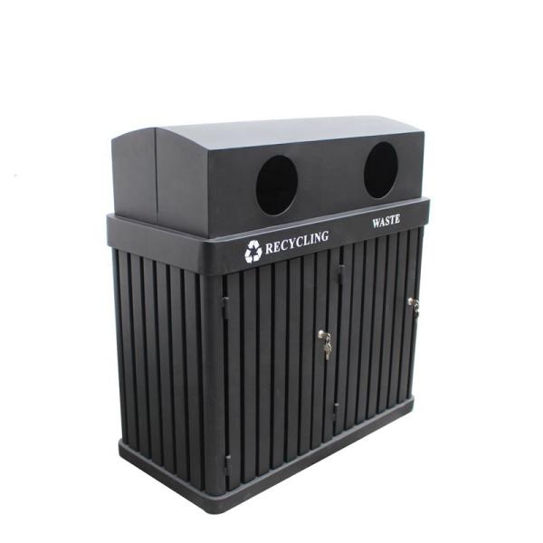 Quality Surface Mounted 120L Garbage Bin , Metal Trash Can With Two Galvanized Plate Liners for sale