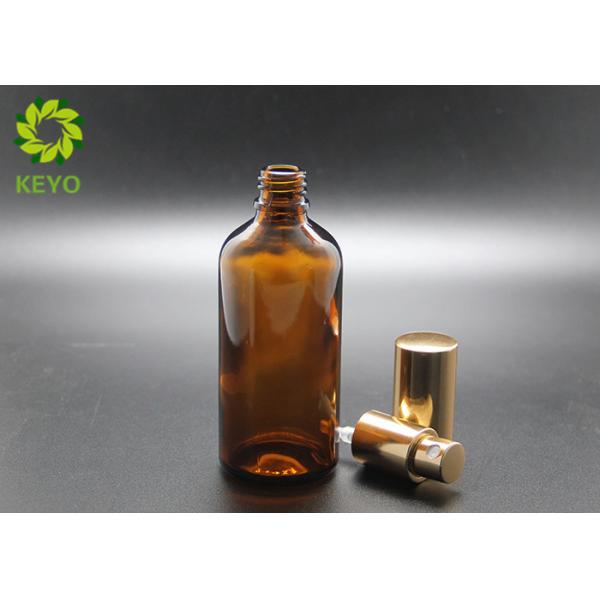 1Oz Glass Empty Foundation Bottle With Gold Aluminum Cap In Amber Color