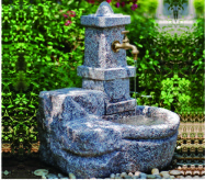 Stone Faucet Cast Stone Garden Fountains Granite Sink For Backyard Lightweight
