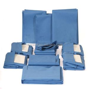 China Blue Non-Woven Fabric Disposable Surgical Gown Breathable With Tie On Closure on sale