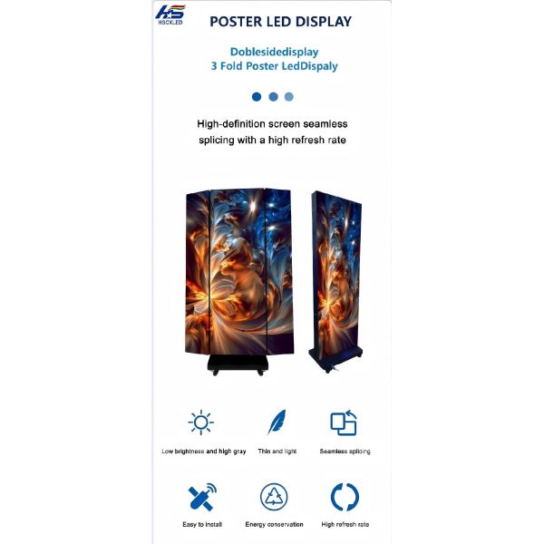 P2 Tri Fold Poster Led display Foldable led Screen Double Sided led dispaly