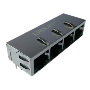 China ARJM14A1-805-BA-CW2 Quad Port 1x4 RJ45 Jack With LEDs 2.5G Base-T Integrated on sale