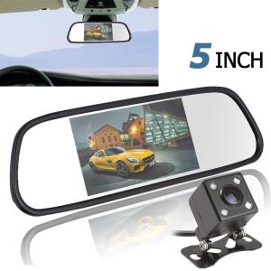 Wholesale 5&quot; Display Car Backup Camera Mirror PAL / NTSC With 4 LED Reversing Camera from china suppliers