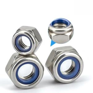 Direct Zinc Yellow-Chromate Plated DIN982 Hexagon Back Nuts with Nylon Self Lock