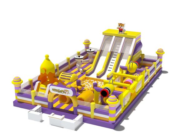 Quality Tiger Fun Park Playground With Big Slides And Obstacles Course for sale