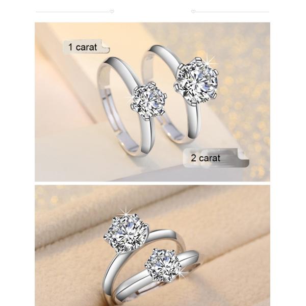 Adjustable Personalized Diamond Ring Rose 18K Silver Plating