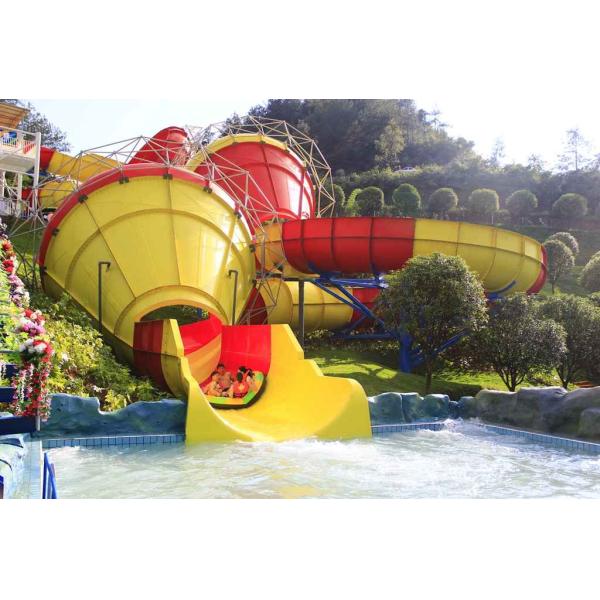 Customized Adults Fiberglass Water Park Tornado Slide 14.6m Height , 42*60m