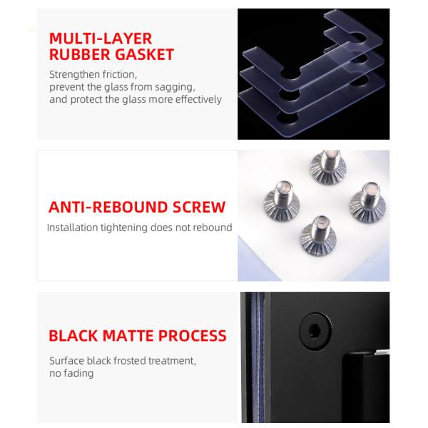 304 Stainless Steel Matt Black 90 Degree Shower Door Hinge for Square Appearance Style