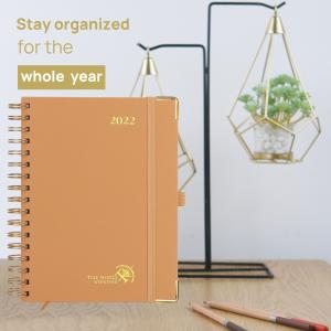 2023 Orange Custom Academic Planner Hardback Spiral Vertical Pages