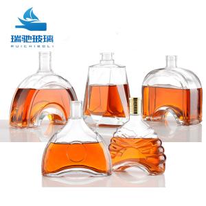 Custom Design 700ml 750ml Extra Flint Metallic Gold Champagne Glass Bottle for