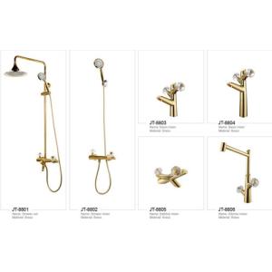 Luxury Golden Brass Bathroom Basin Faucet Single Hole Mount 18L/Min