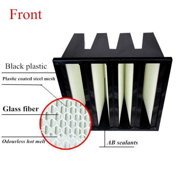 Farming Compact Air Filter MERV 11 High Capacity V Bank Plastic Frame Standard Size