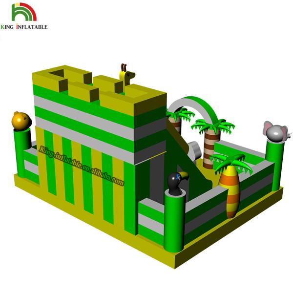 PVC Animal Inflatable Bouncy Castle Bed , Blow Up Kids Water Slide