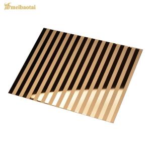 AISI Etched Stianless Steel Sheet 201 304 Pvd Color Gold 8k Super Mirror