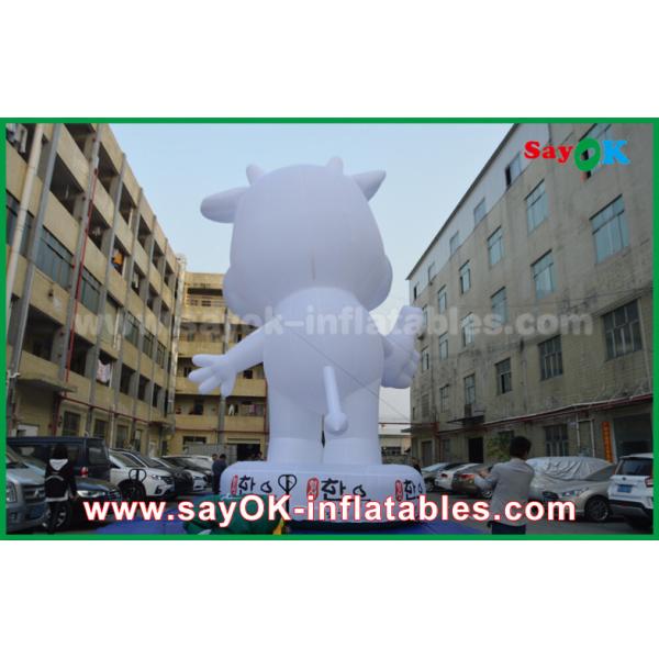 Custom Inflatable Cartoon Characters White Cattle 10m Height
