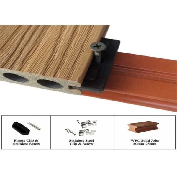 No Cracking Waterproof WPC Embossed Capped Composite Decking
