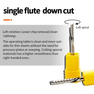 3.175mm Solid Carbide Single O Flute Downcut Spiral Endmill 1F Milling Cutter