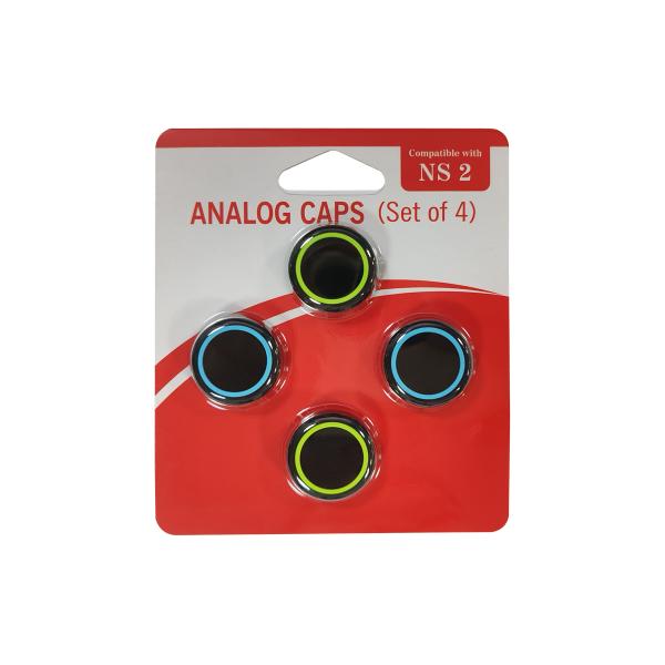 Anti-Slip Texture Multi Colors Silicone Thumbstick Caps for Nintendo Switch 2 Blister Package