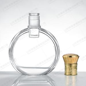350ml 500ml 700ml Round Glass Liquor Decanter with Hot Stamping and Engraved