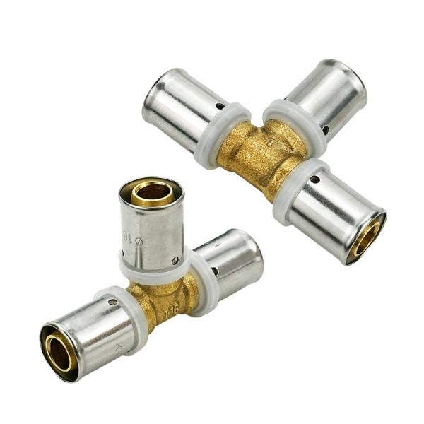Quality OEM Factory Brass Fittings For Pex Pipe MET M Profile CSTB AENOR WRAS Approved Multilayer Pipe Fittings Brass Press Fittings for sale