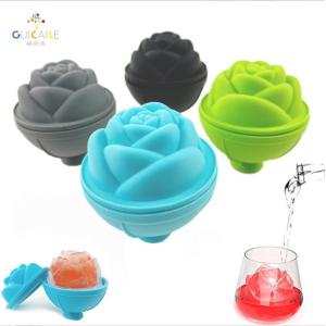 Wholesale Ice Cream Tools Rose Flower Shape Silicone Mold Ice Box Ice Ball Silicone Face Ice Roller from china suppliers