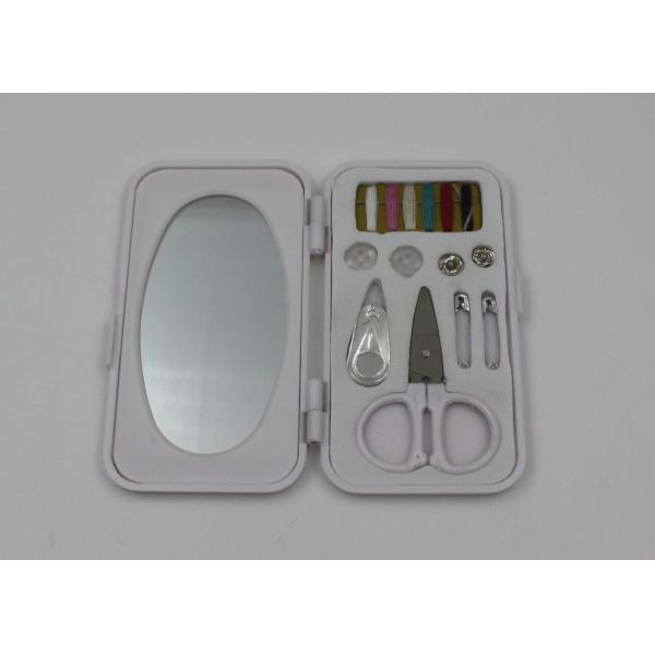 Quality Plastic Rectangle Mini Sewing Kit Set With Mirror For Household CE ROHS for sale