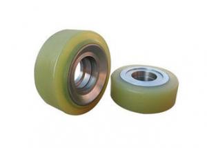 Wholesale Yellow Color Forklift Spare Parts Pu Caster Wheel With 90mm Cast Iron Core from china suppliers