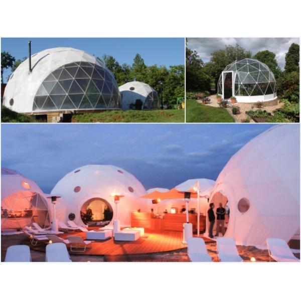 Colorful PVC Fabric Rustless Geodesic Dome Tent Dia 5-30m Steel Structure